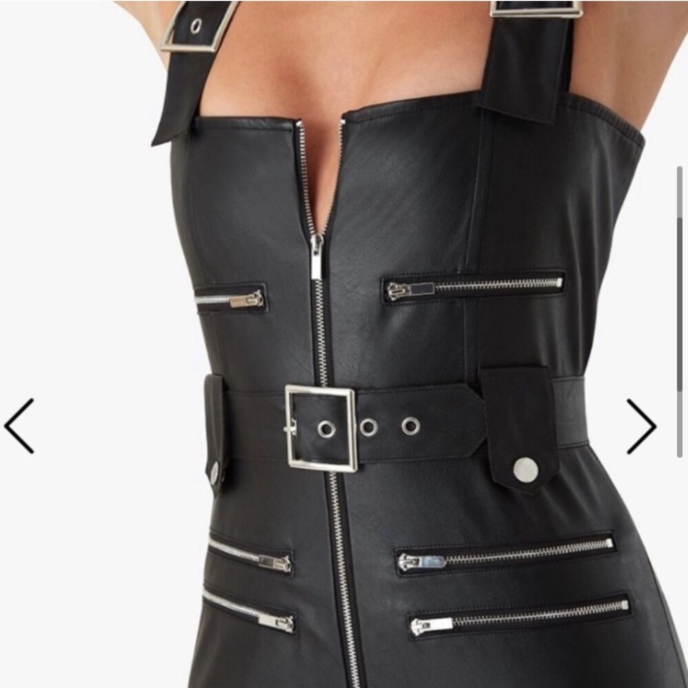 WeWoreWhat Vegan Leather Overalls - Picture 4 of 14